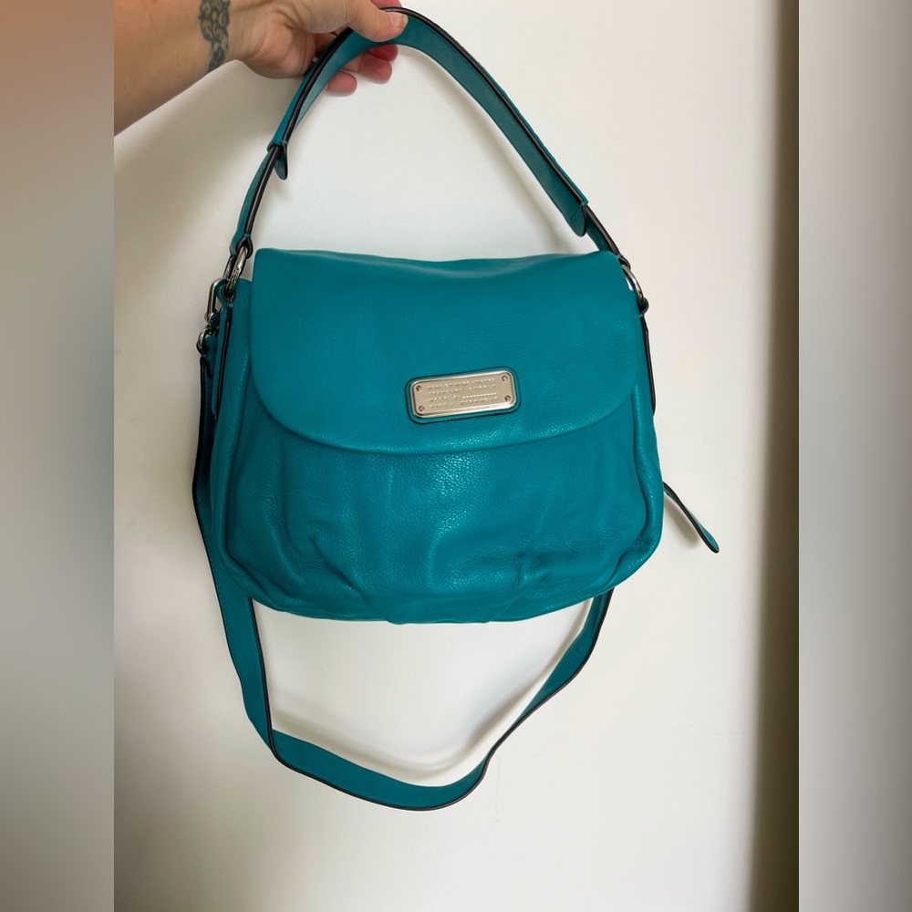 Teal colored Marc by Marc Jacobs leather handbag